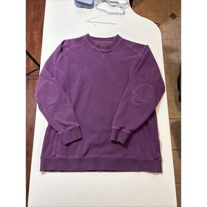 Born Crewneck Sweater XL Cotton Poly Blend Mauritius Elbow Patches‎ Ribbed Hems